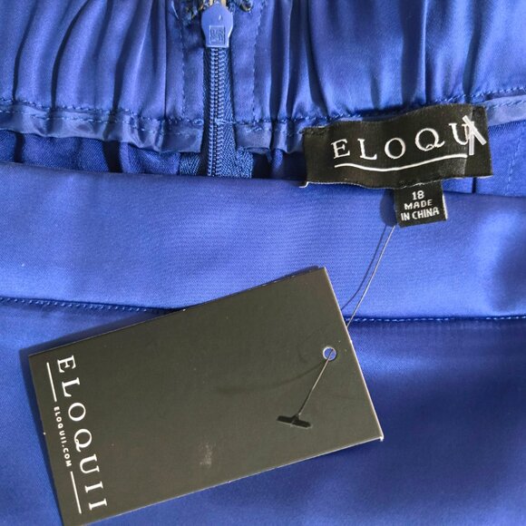 Eloquii Blue Satin Blazer, Skirt & Seq Plus 18 NWT - Picture 6 of 12
